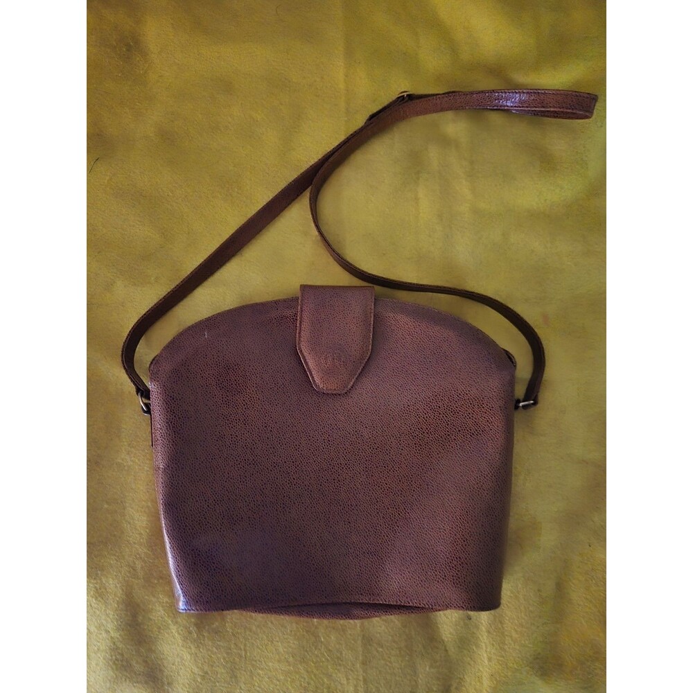 Vtg 90s Ginnie Johansen Handcrafted Brown  Leather Bag (BL-29)